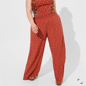 NWT Torrid Challis Smocked High Waisted Wide Leg Pant